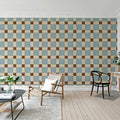 Artisan Square, Blue Mural Wallpaper - room preview 03