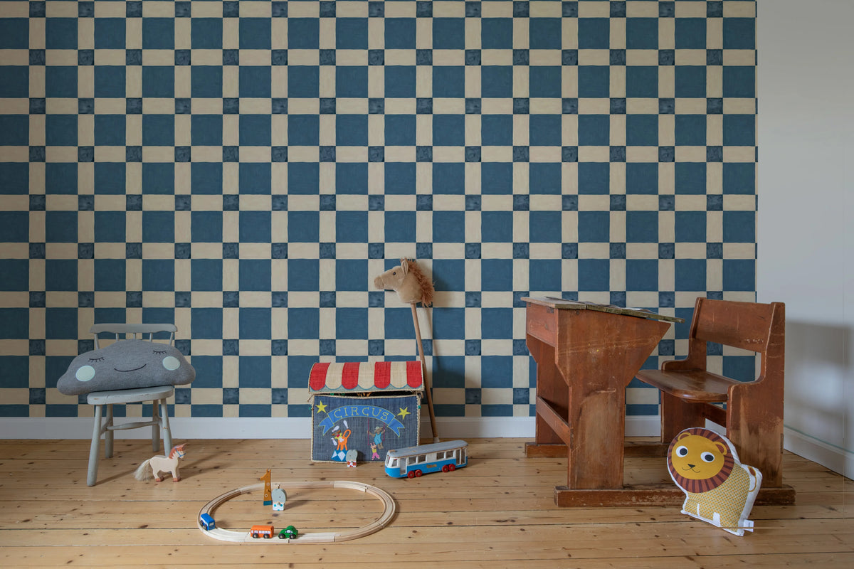 Artisan Square, Light Blue Mural Wallpaper - room preview 03