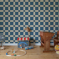 Artisan Square, Light Blue Mural Wallpaper - room preview 03