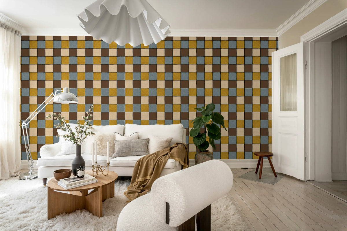 Tile, Orange Mural Wallpaper - room preview 03