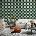 Tile, Green Mural Wallpaper - room preview 03