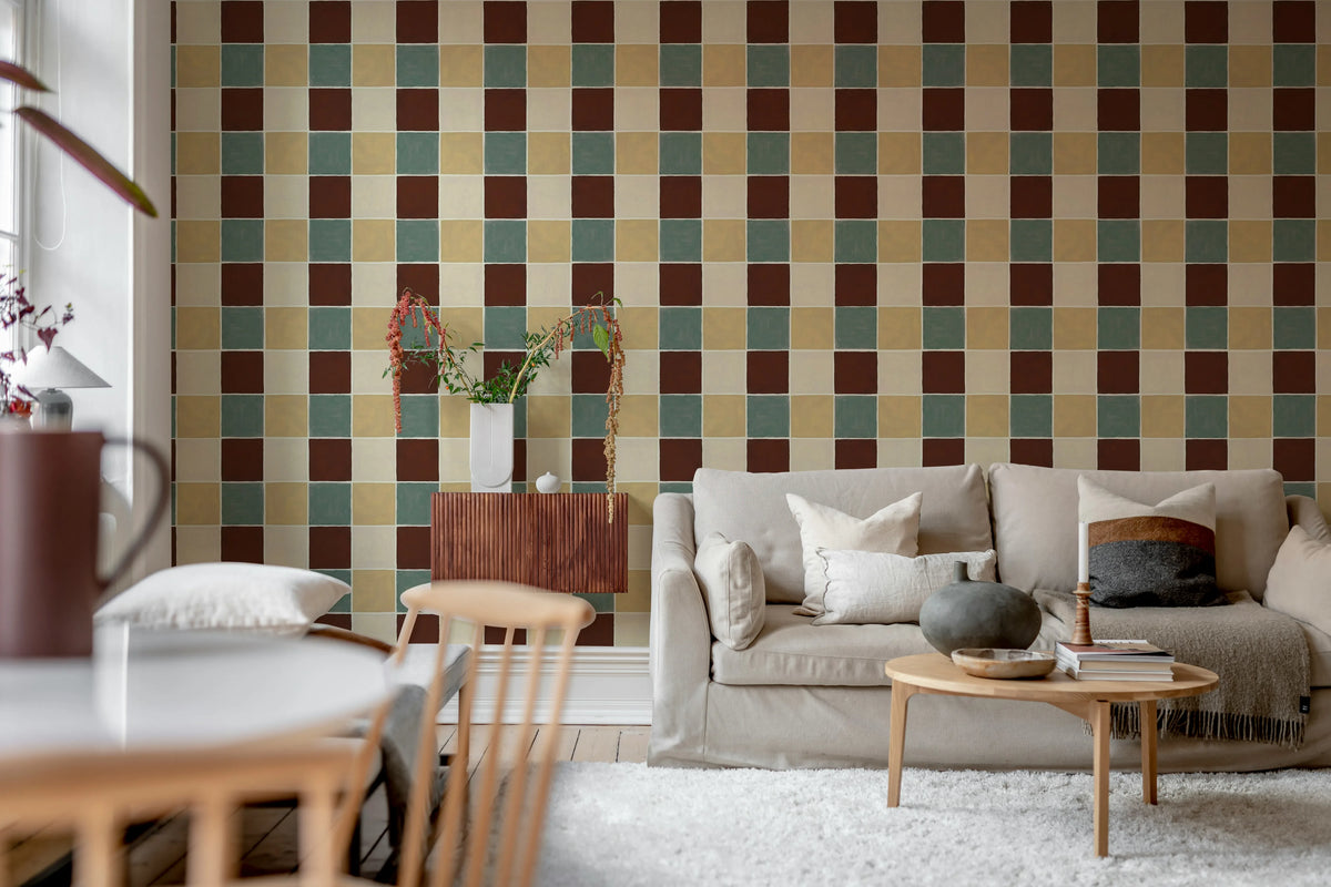 Tile, Brown Mural Wallpaper - room preview 03