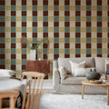 Tile, Brown Mural Wallpaper - room preview 03