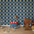 Tile, Blue Mural Wallpaper - room preview 03