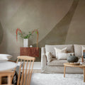 Shapes in Motion, Beige Mural Wallpaper - room preview 03