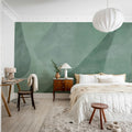 Shapes in Motion, Green Mural Wallpaper - room preview 03