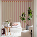 Border Stripe, Pink Mural Wallpaper - room preview 03