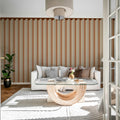 Border Stripe, Brown Mural Wallpaper - room preview 03