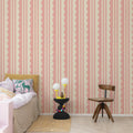 Wavy Stripe, Pink Mural Wallpaper - room preview 03