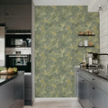 Koi Pond, Green Mural Wallpaper - room preview 03