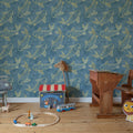 Koi Pond, Blue Mural Wallpaper - room preview 03