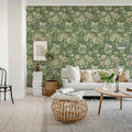 Botanical Manor, Peach Mural Wallpaper - room preview 03