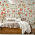 Chinoiserie Botanica, White Mural Wallpaper - room preview 03