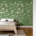 Chinoiserie Botanica, Green Mural Wallpaper - room preview 03
