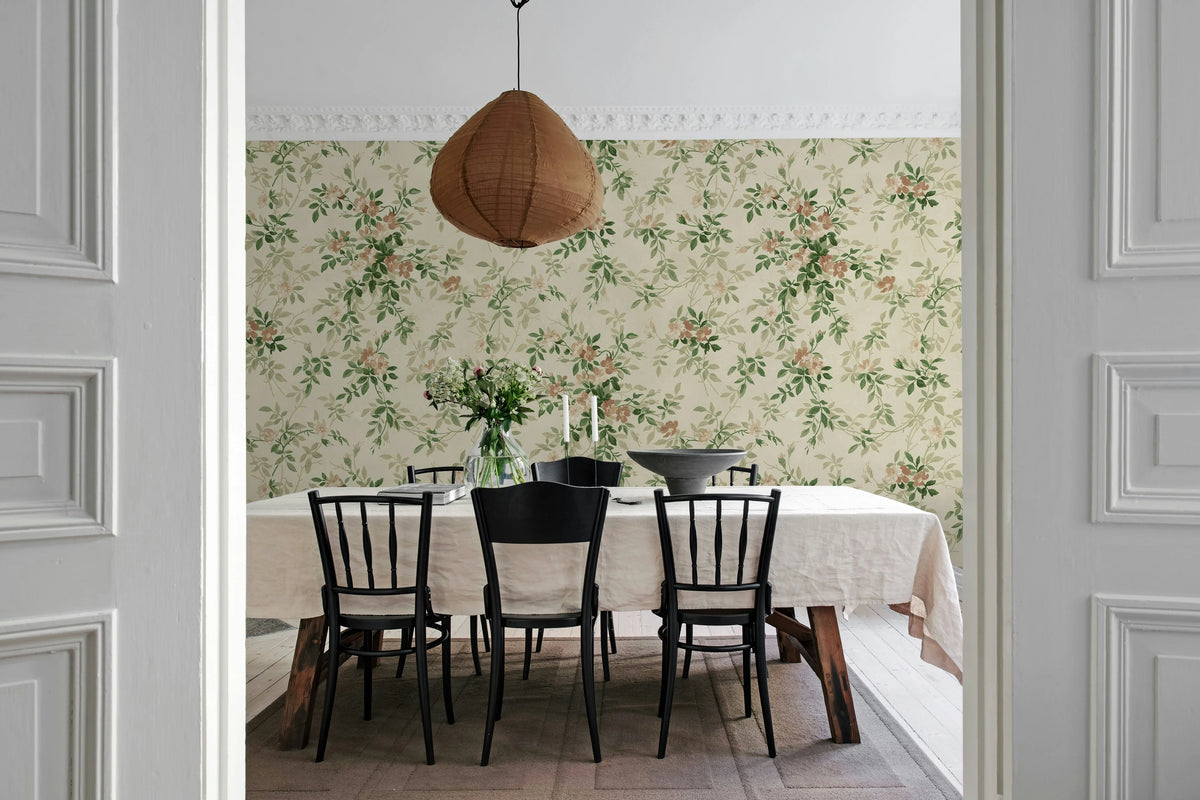 Wildflower Vista, Beige Mural Wallpaper - room preview 03