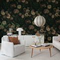 Heritage Floral, Dark Mural Wallpaper - room preview 03