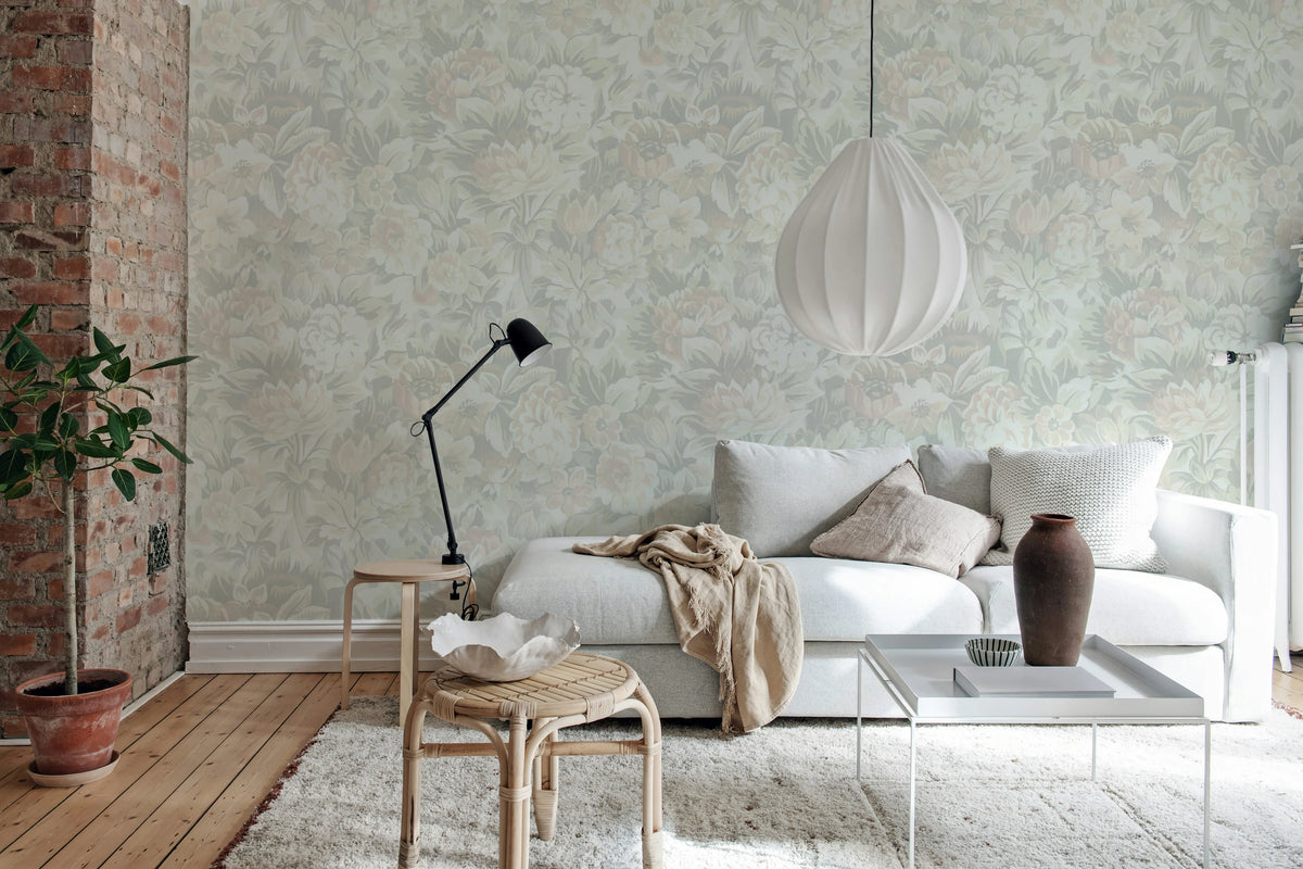 Heritage Floral, Light Mural Wallpaper - room preview 03