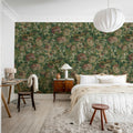 Heritage Floral, Red Mural Wallpaper - room preview 03