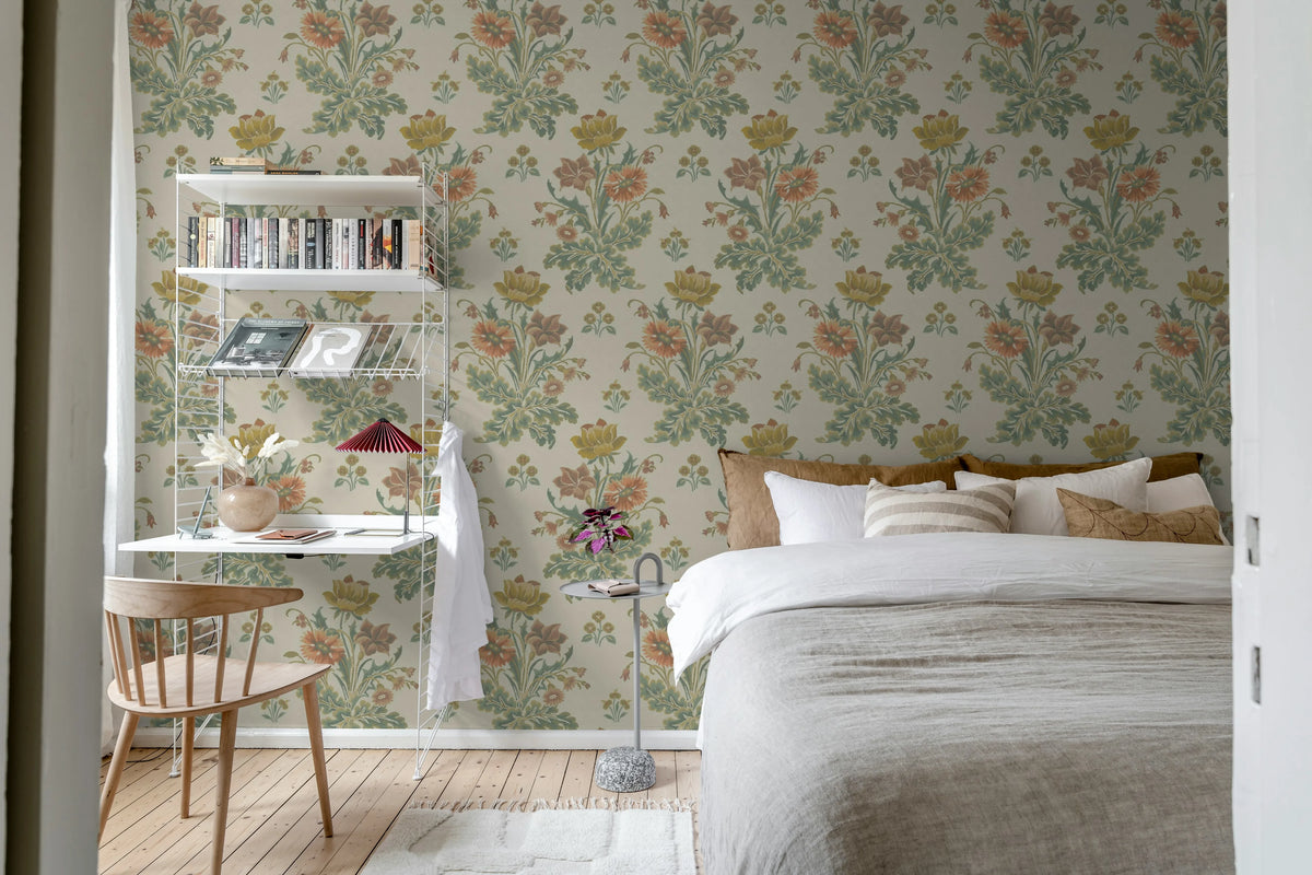 Meadow Bouquet, Beige Mural Wallpaper - room preview 03