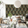 Meadow Bouquet, Black Mural Wallpaper - room preview 03