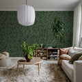 Willow, Dark Green Mural Wallpaper - room preview 03