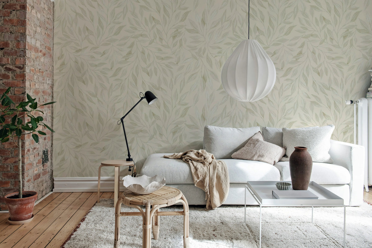 Willow, Beige Mural Wallpaper - room preview 03