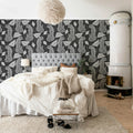 Whimsy Leopard, Black Mural Wallpaper - room preview 03