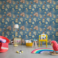 Circus Dream, Blue Mural Wallpaper - room preview 03