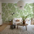 Fern Print, Green Mural Wallpaper - room preview 03