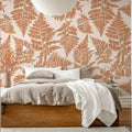 Fern Print, Rust Mural Wallpaper - room preview 03