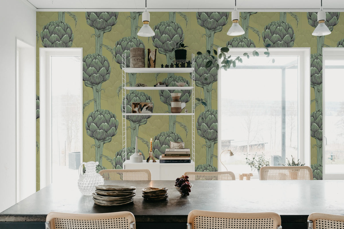 Cynara Grace, Soft Green Mural Wallpaper - room preview 03