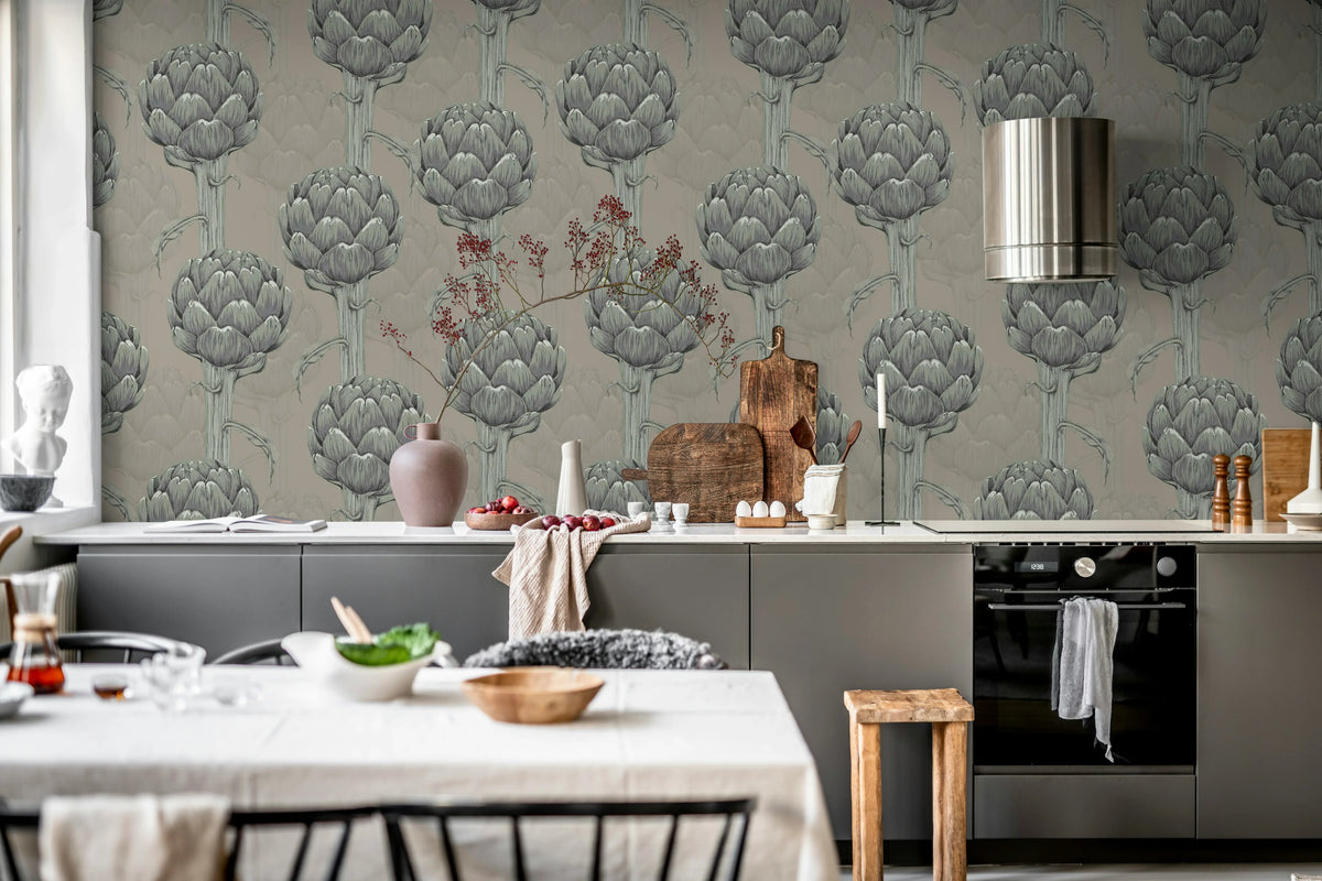 Cynara Grace, Soft Beige Mural Wallpaper - room preview 03