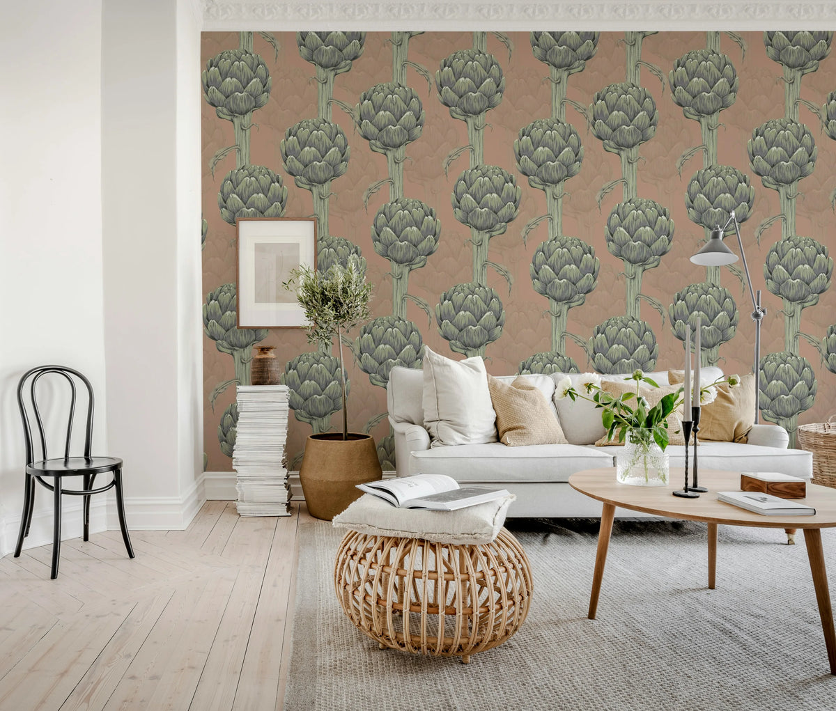 Cynara Grace, Soft Pink Mural Wallpaper - room preview 03