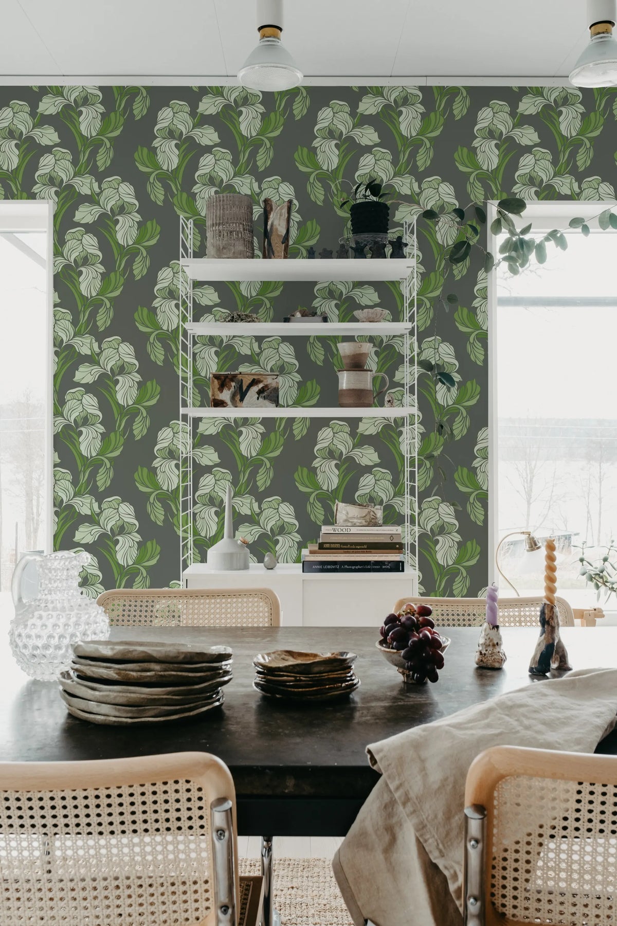 Garland Flora, Green Mural Wallpaper - room preview 03