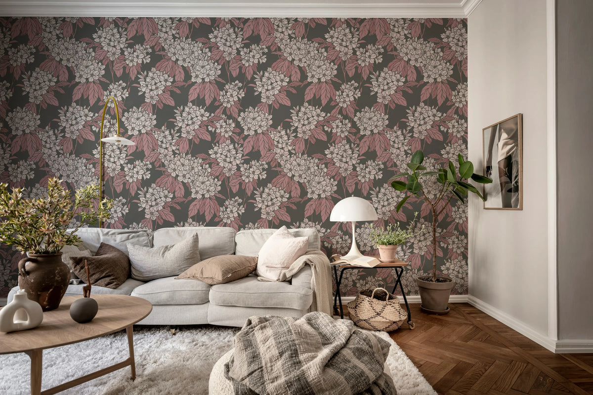 Jasmine Veil, Pink Mural Wallpaper - room preview 03