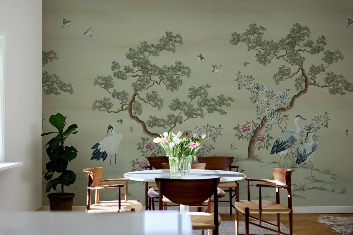 Pine Grove, Green Mural Wallpaper - room preview 03