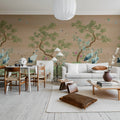 Pine Grove, Peach Mural Wallpaper - room preview 03
