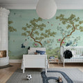Pine Grove, Blue Mural Wallpaper - room preview 03
