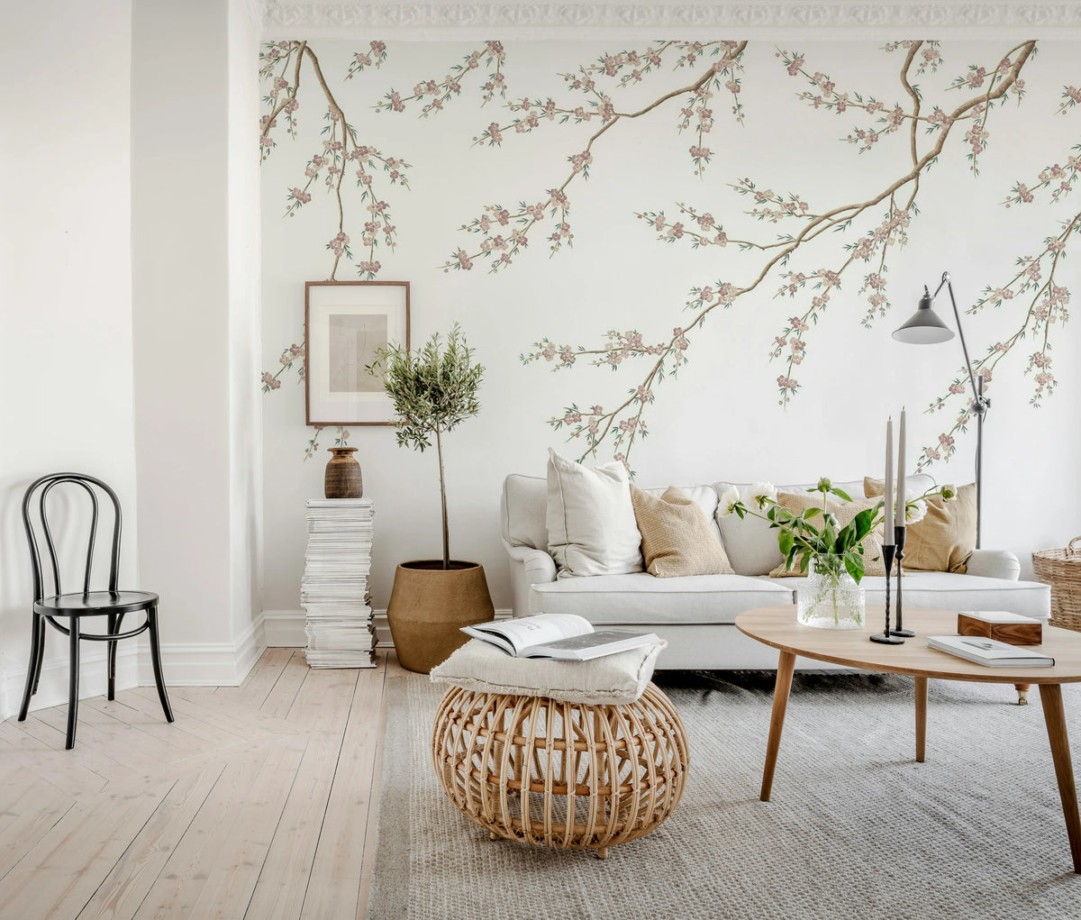 Spring Breeze, Pink Mural Wallpaper - room preview 03