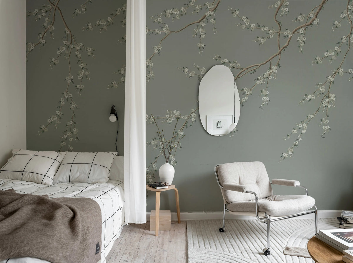 Spring Breeze, Green Mural Wallpaper - room preview 03