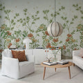 Eastern Bloom, White Mural Wallpaper - room preview 03