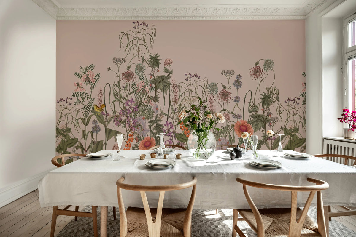Springmeadow, Pink Mural Wallpaper - room preview 03