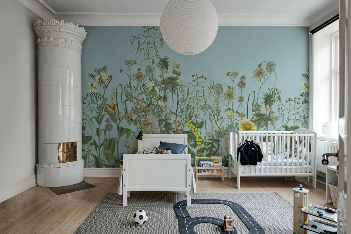 Springmeadow, Blue Mural Wallpaper - room preview 03