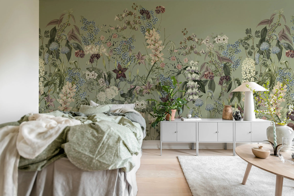 Summerland, Green Mural Wallpaper - room preview 03