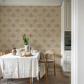 Art Nouveau Flower, Pink Mural Wallpaper - room preview 03
