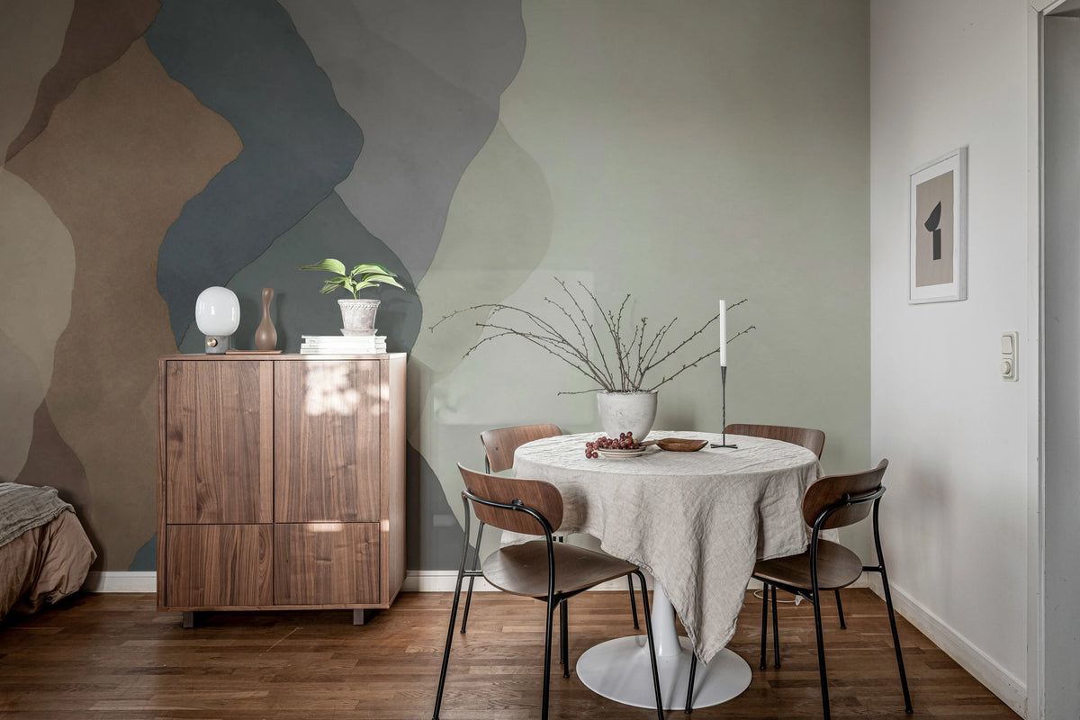 Watercolor Vertical, Blue Mural Wallpaper - room preview 03