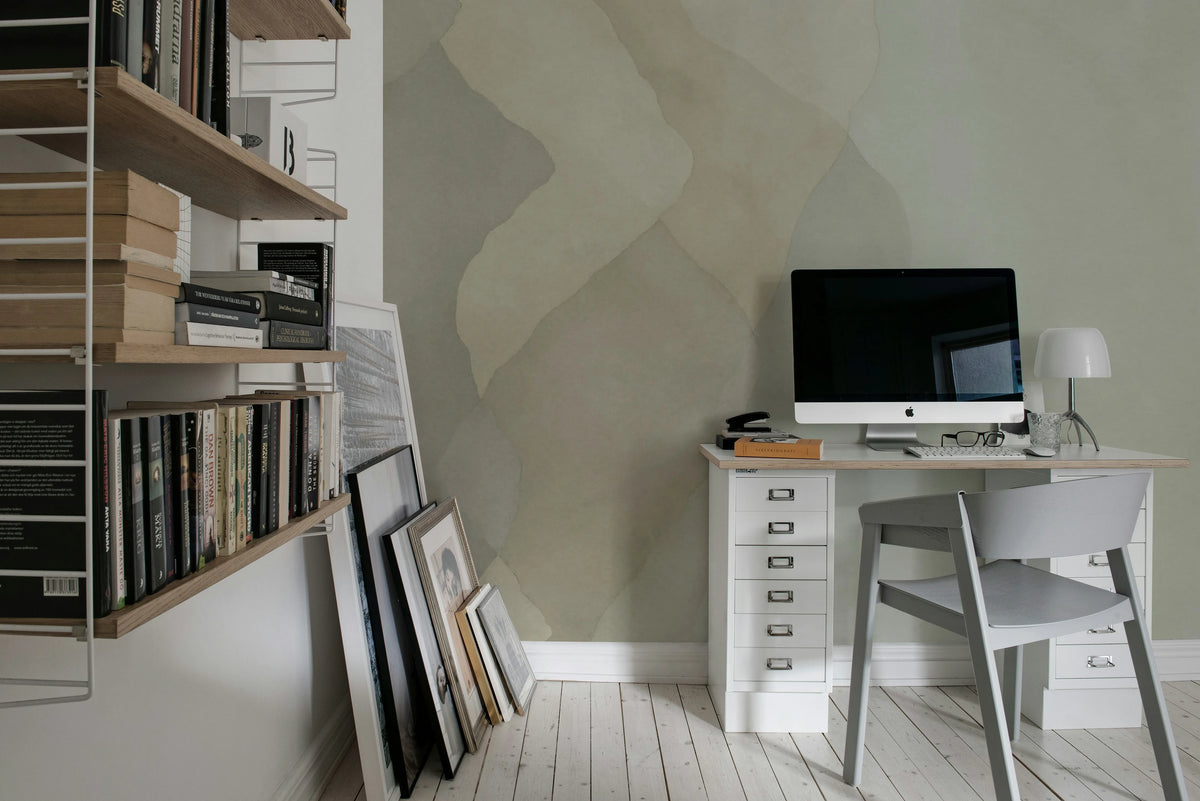 Watercolor Vertical, Beige Mural Wallpaper - room preview 03