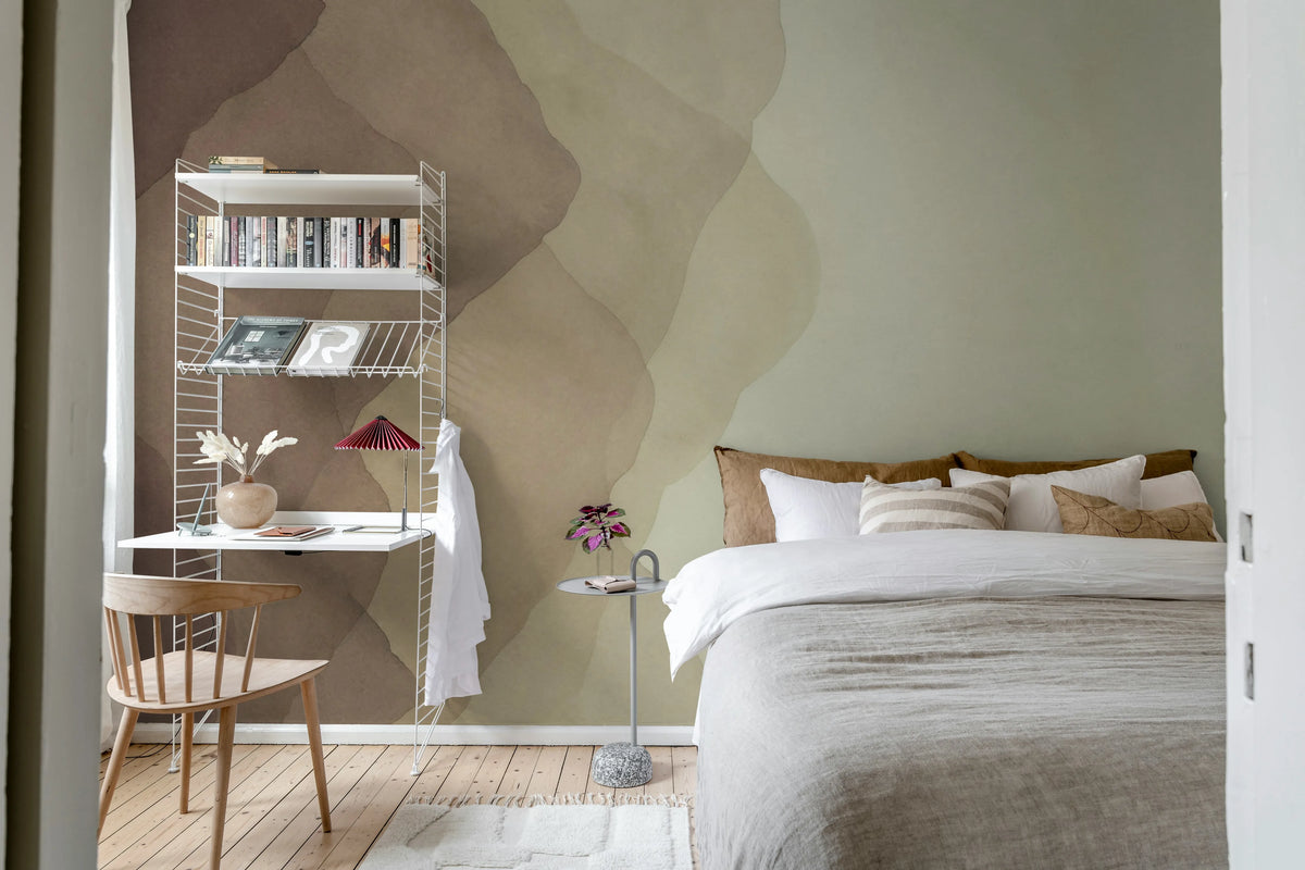 Watercolor Vertical, Brown Mural Wallpaper - room preview 03