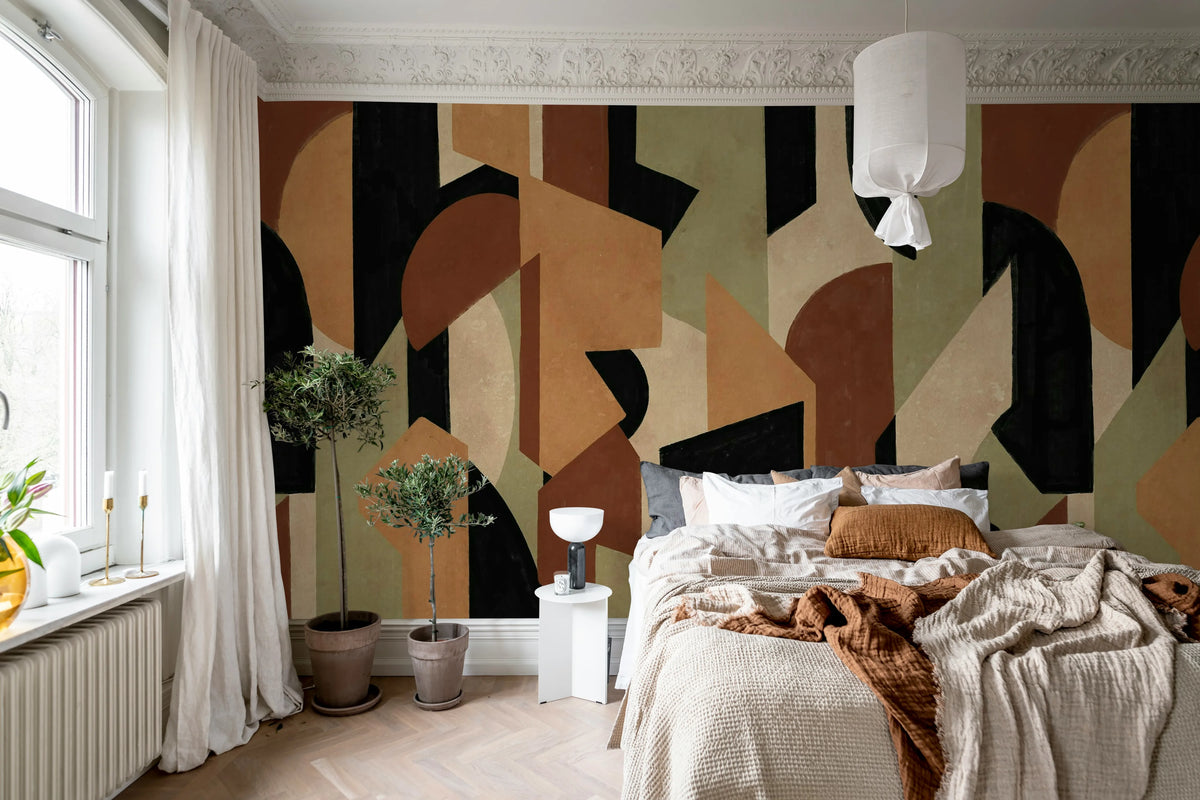 Modern Forms, Black Mural Wallpaper - room preview 03