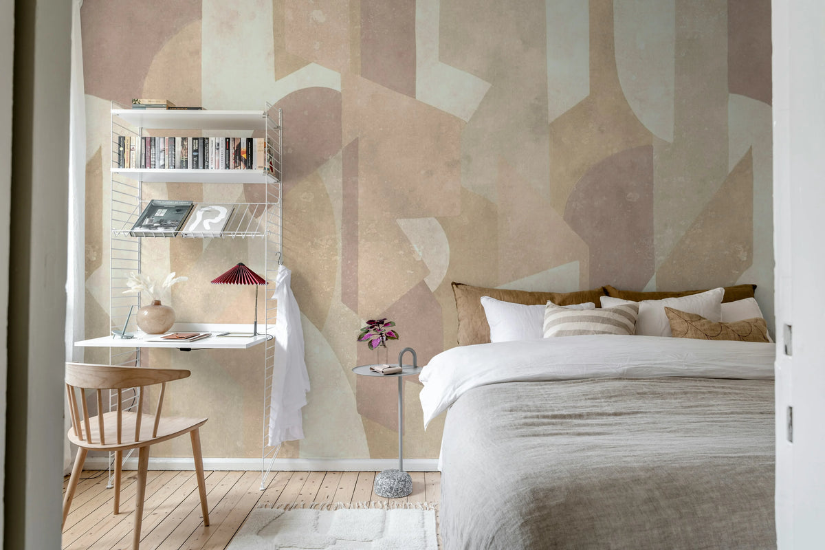 Modern Forms, Pink Mural Wallpaper - room preview 03